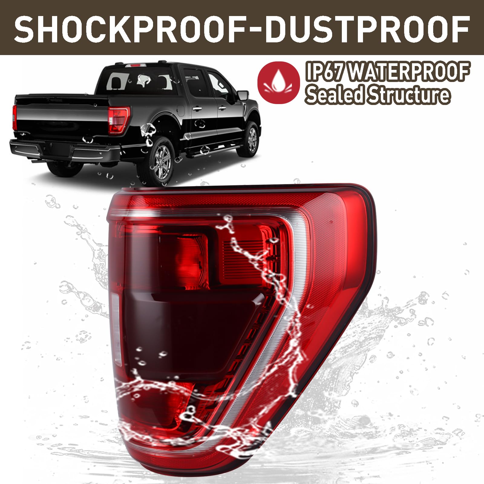 Nakuuly Tail Light Copatible With 2018 2019 2020 Ford F150 F-150 Right - View #3