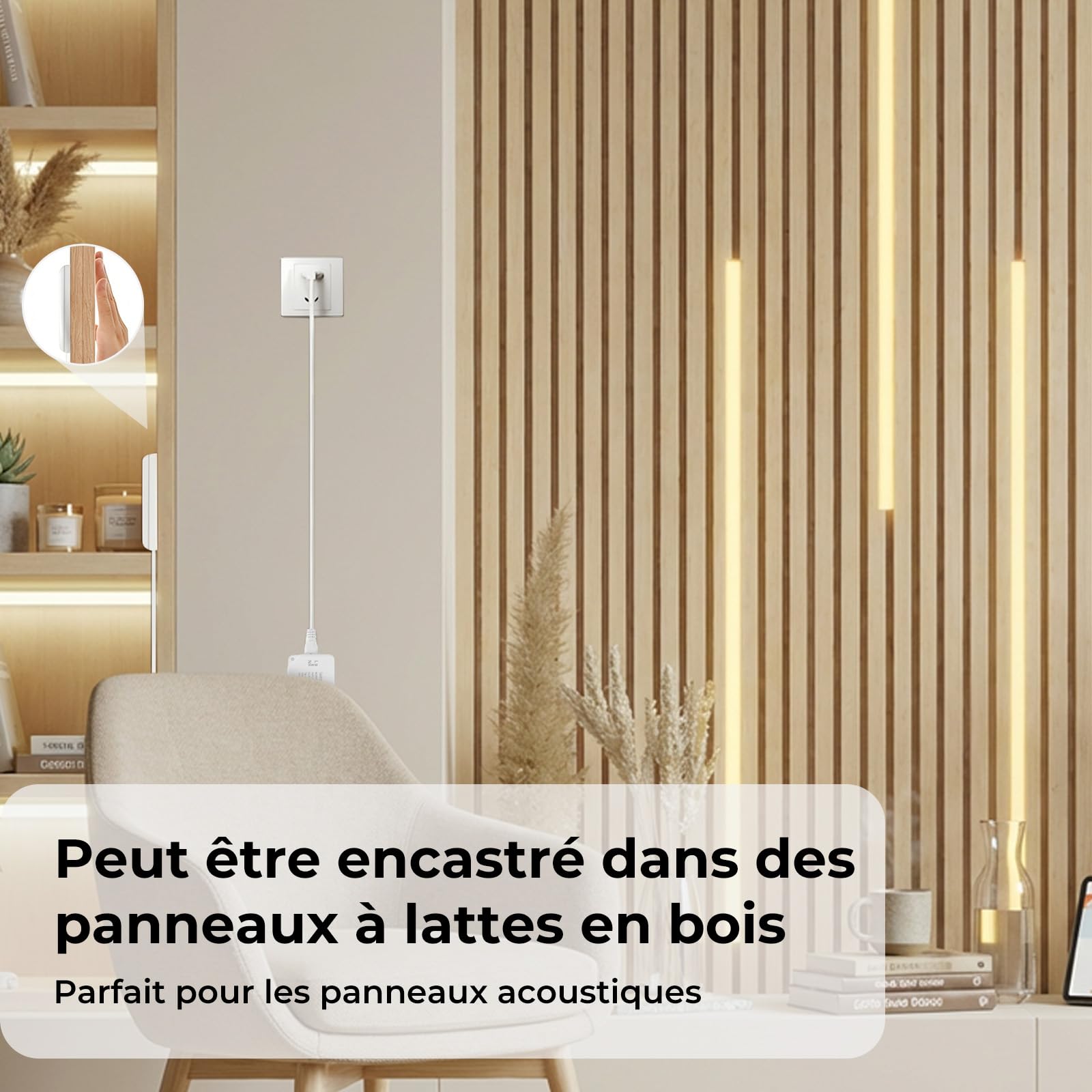 Ruban LED COB 6 x 1 m, Dimmable Contrôle Tactile pour Éclairage de Panneaux Acoustiques, Vitrines, Armoires, Cuisines, Caves à Vin, Présentoirs et Étagères, 3000K