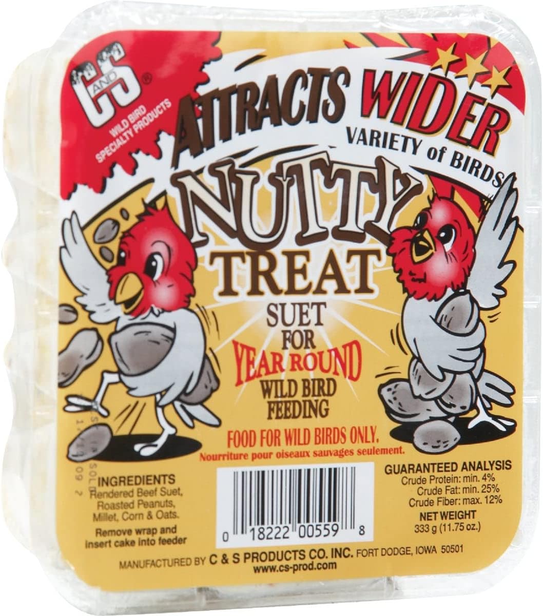 C&S Products CO INC 12559 Suet Cake, Nutty Treat, 11.75-oz. - Quantity 12