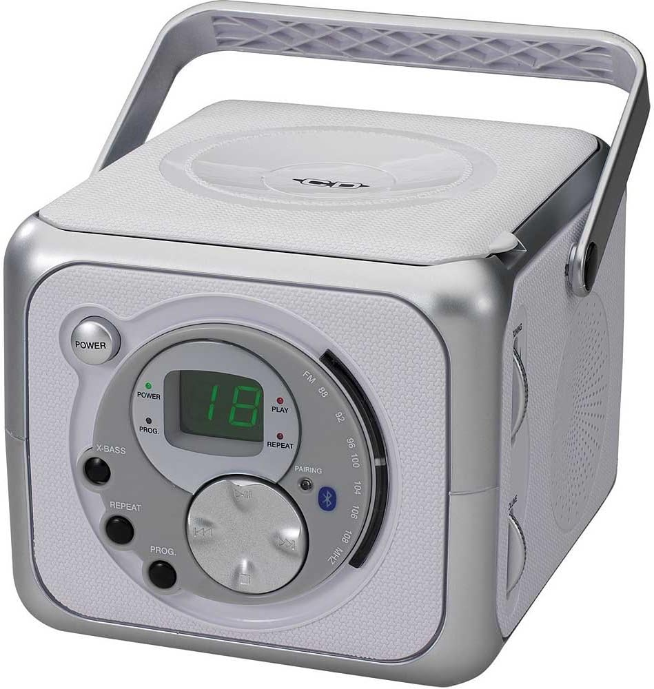 Jensen Portable Wireless BLUETOOTH Top Loading CD Player with FM Stereo Receiver Included