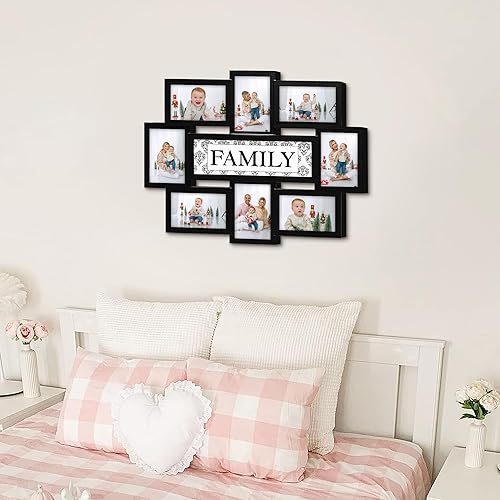 Miniatura 3 de HELLO LAURA - Marco de collage de fotos para pared, marcos de fotos familiares, decoración de pared, 8 aperturas para tomas de fotos de 6 x 4