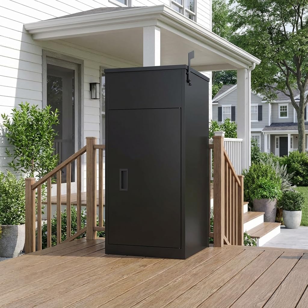 Package delivery Boxes for Outside | Anti-Theft Porch Package Delivery Box with Lock | Outdoor Weatherproof Parcel | Large Mailbox for Packages for Garden, Porch, Yard (36.4H x 16.8D x 16.7W) - Image 2