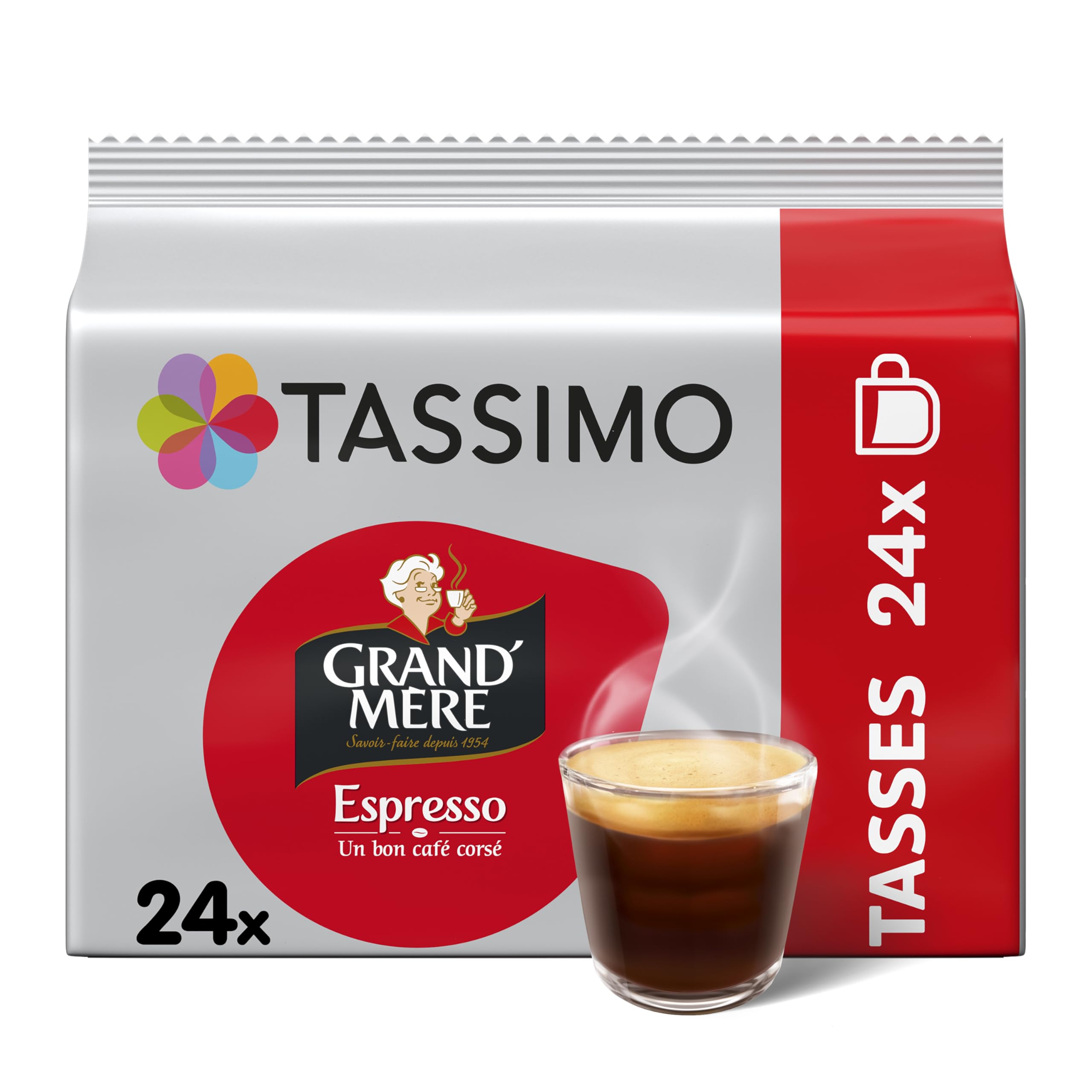 Tassimo, 120 Dosettes Café Espresso Grand'Mère, Compatibles avec les machines TASSIMO, 5 packs de 24 dosettes