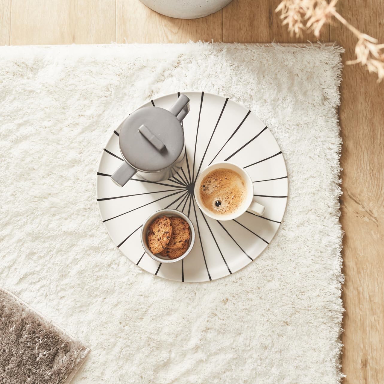 Nazar Tapis Cosy Uni Shaggy Moelleux, Salon, Chambre, Doux à Poils Longs (160x230 cm, Blanc)