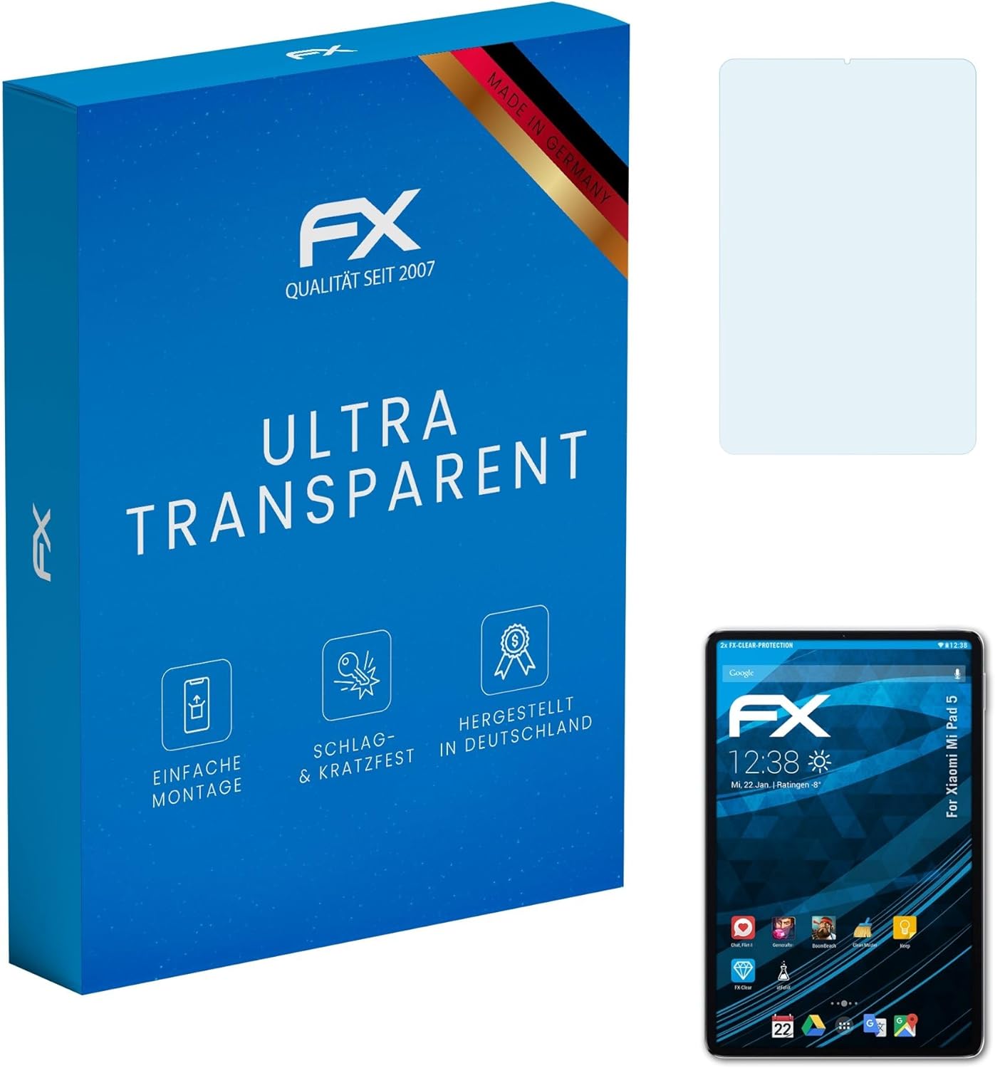 atFoliX Screen Protection Film compatible with Xiaomi Mi Pad 5 Screen Protector, ultra-clear FX Protective Film (2X)