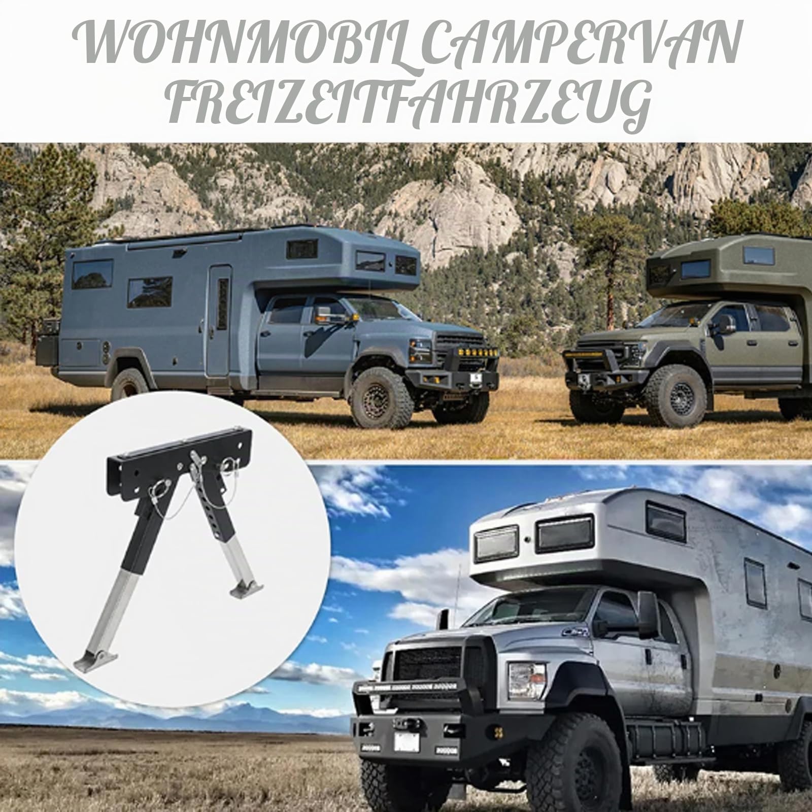 Aisny Wohnmobil Stufenstabilisator Set, Wohnmobil Zubehör für Wohnwagen und Wohnmobile Höhenverstellbar von 7cm bis 29cm Wohnmobil Zubehör für Außenstufen von Wohnmobilen zum Verstauen Ohne Entfernen