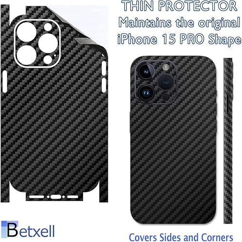 Miniatura 2 de iPhone 15 PRO Skin Wrap 3M Película protectora para lados y espalda (fibra de carbono)