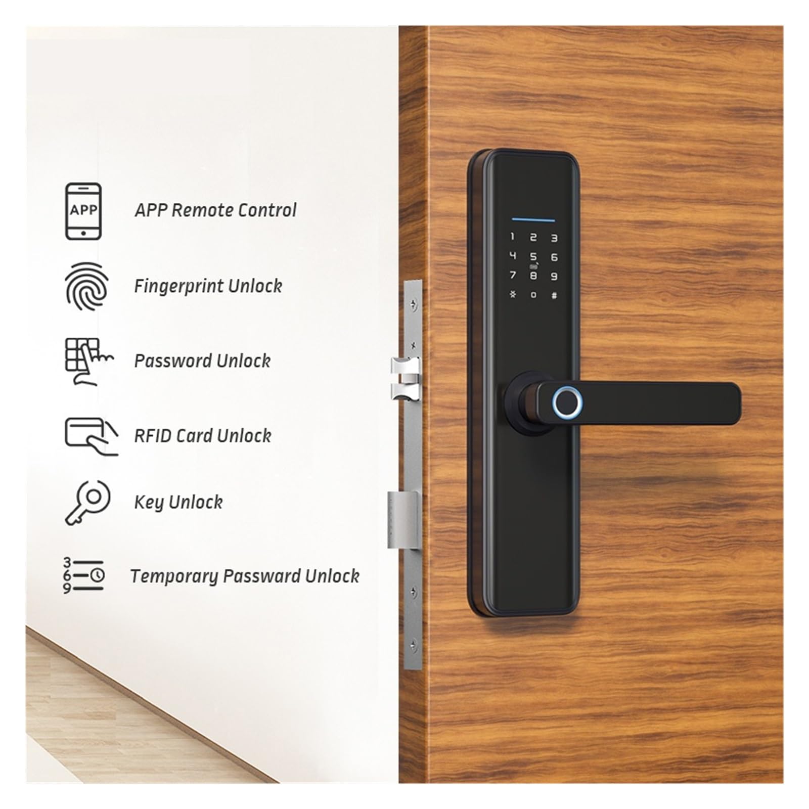 Serratura Smart, Impermeabile Impronta Digitale Ttlock Serratura Elettronica Intellinte Casa Intellinte Sicura,Smart Lock Facile da Installare(X7ttR-5085)