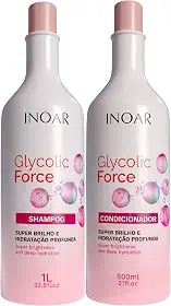 Inoar, Glycolic Force Kit Shampoo e Condicionador para Hidratação Profunda, Brilho Intenso e Recuperação Capilar – 800ml