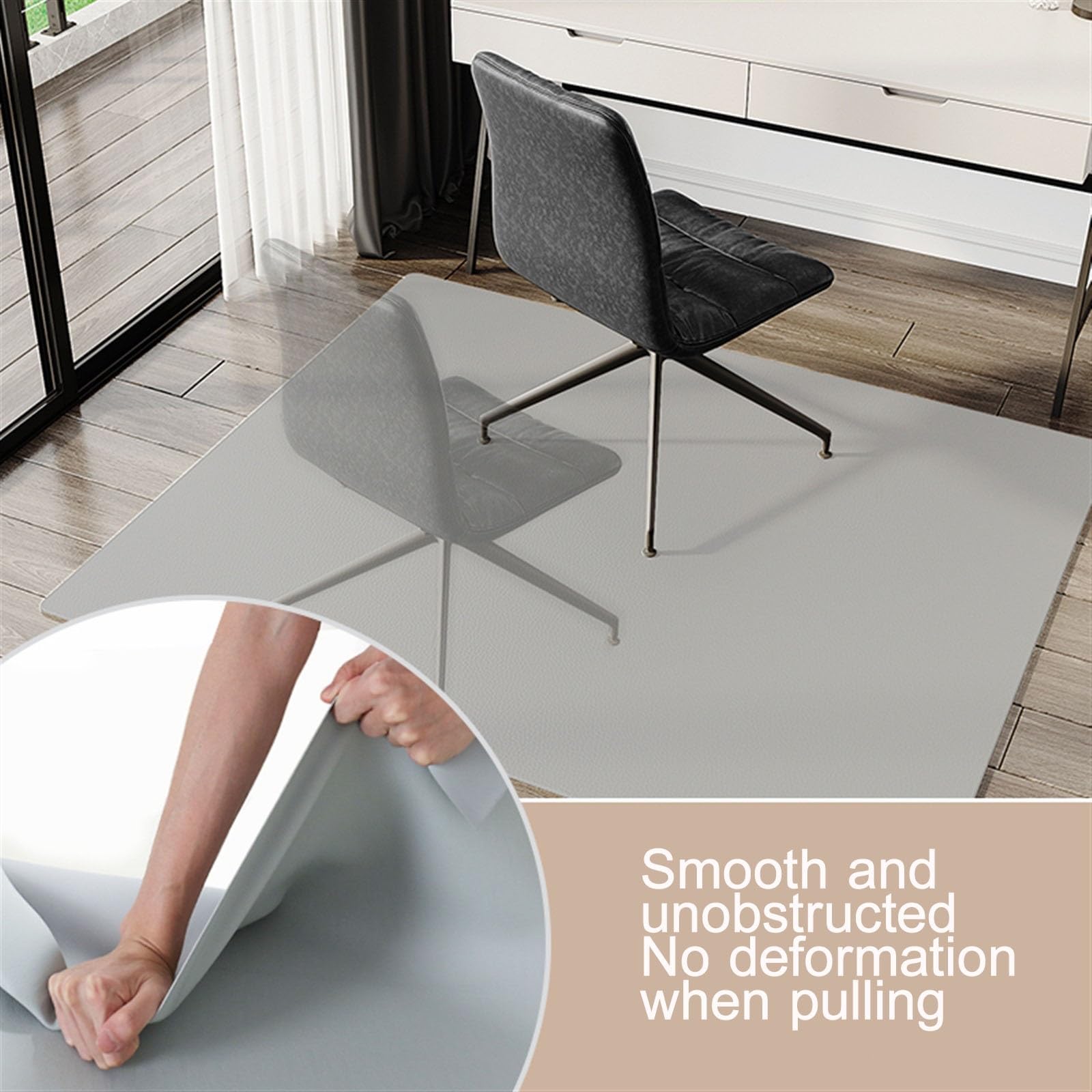 Tapis de chaise de bureau haute performance pour moquette et carrelage, imperméable, glisse facile, 50 x 120 cm, gris foncé, protection pour la maison et le bureau