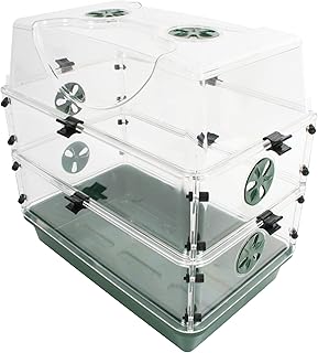 Seed and Herb Domed Propagator with 2 Vented Side Height Extensions and Security Clip Set