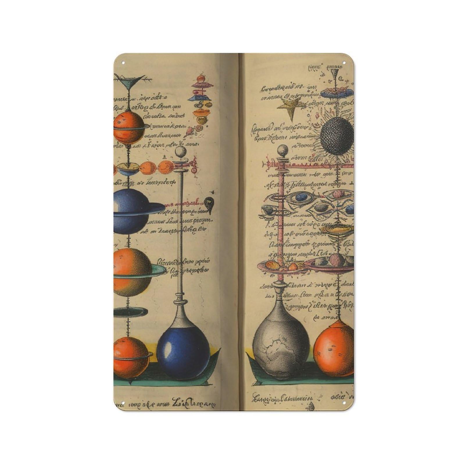 For Living Room Or Hallway, Biological Formula Books Retro Metal Plaque 30x20cm, for A Newly Furnished Living Room And Hallway