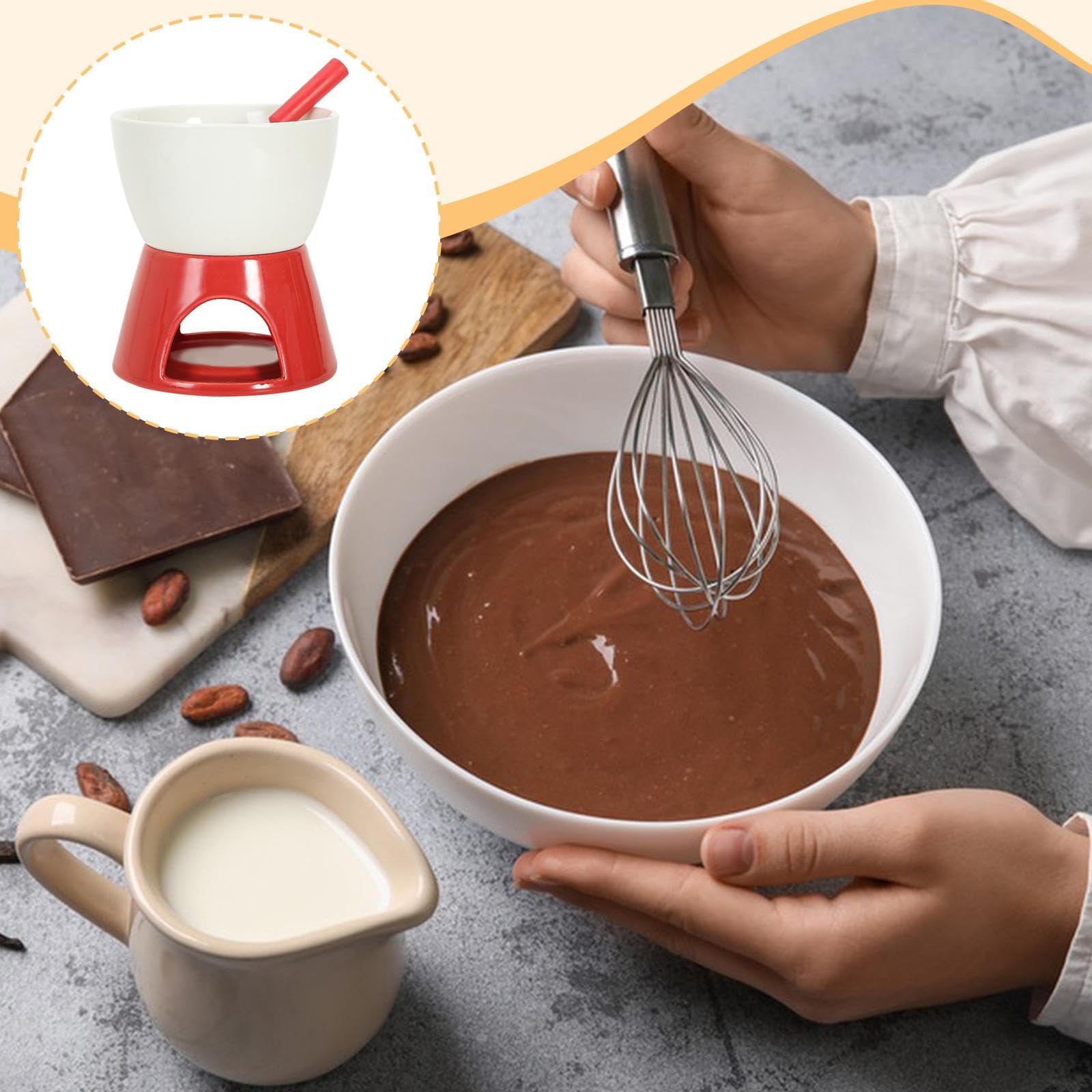 Scaldaburro in Ceramica per Fonduta di Cioccolato per Anniversario di Dessert Al Burro