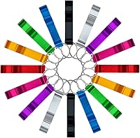 cnomg 16-Pack 8-Color Aluminum Keychain Bottle Openers - Bulk Metal Beer Poppers with Split Rings, Pocket-Sized for Parties & Gifts