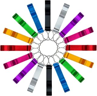 cnomg 16-Pack Multicolor Aluminum Bottle Openers with Key Rings - Durable Metal Keychain for Beer Soda Bottles