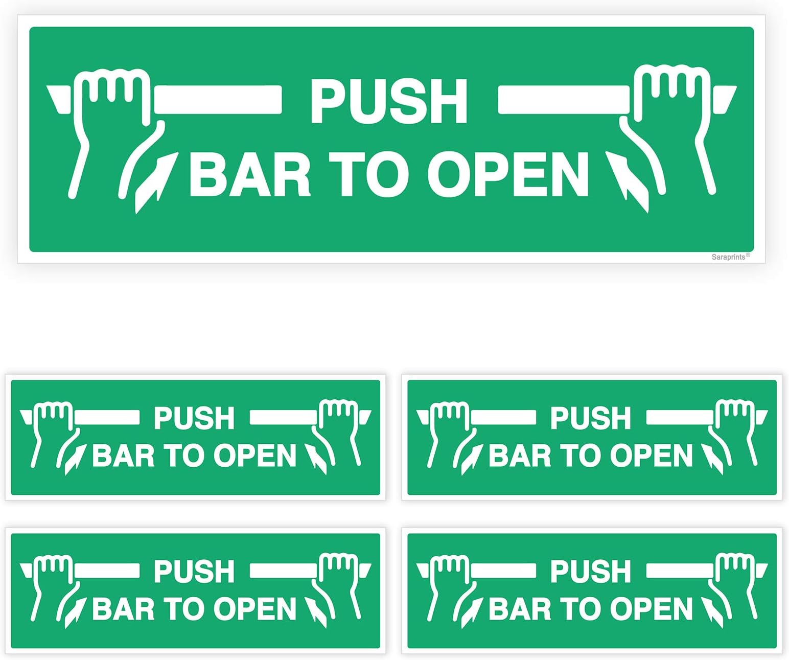 Push Bar To Open - Long Landscape | Safety Signs 4 Less - View #4