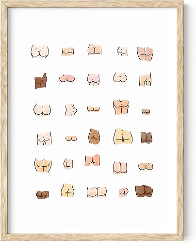 Miniatura 233 de HAUS AND HUES Decoración Divertida de Baño – Arte de Pared de Barba y Mullet, Letrero Humorístico de Baño, Impresión de Pared Divertida para Baño o