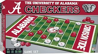 لعبة عائلة MasterPieces - NCAA Alabama Crimson Tide Checkers - لعبة لوحة مرخصة رسميًا للأطفال والكبار 13 &times; 21 بوصة"