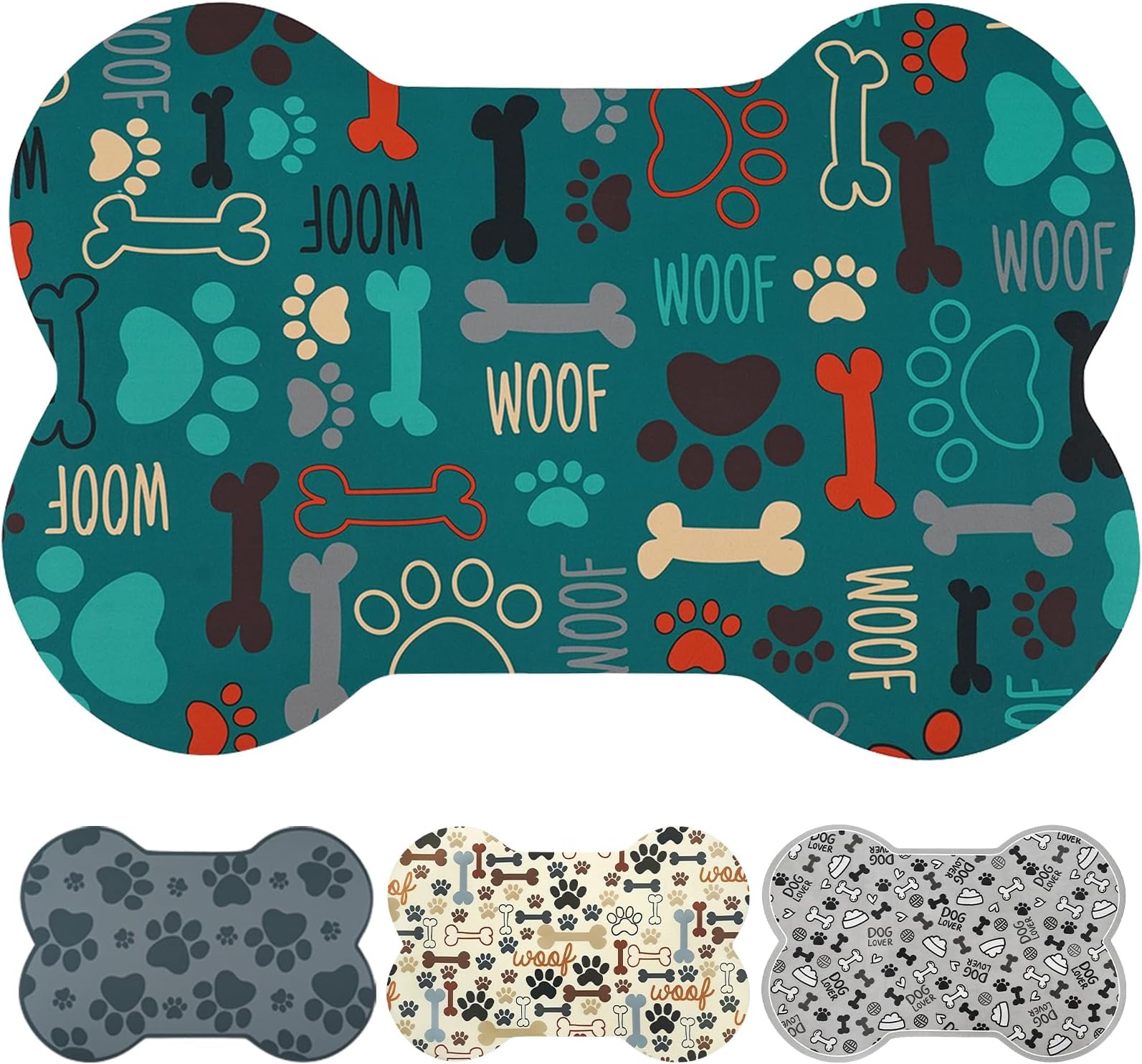Yinuomo Dog Food Mat, Water Absorbent Pet Food Mat, Non