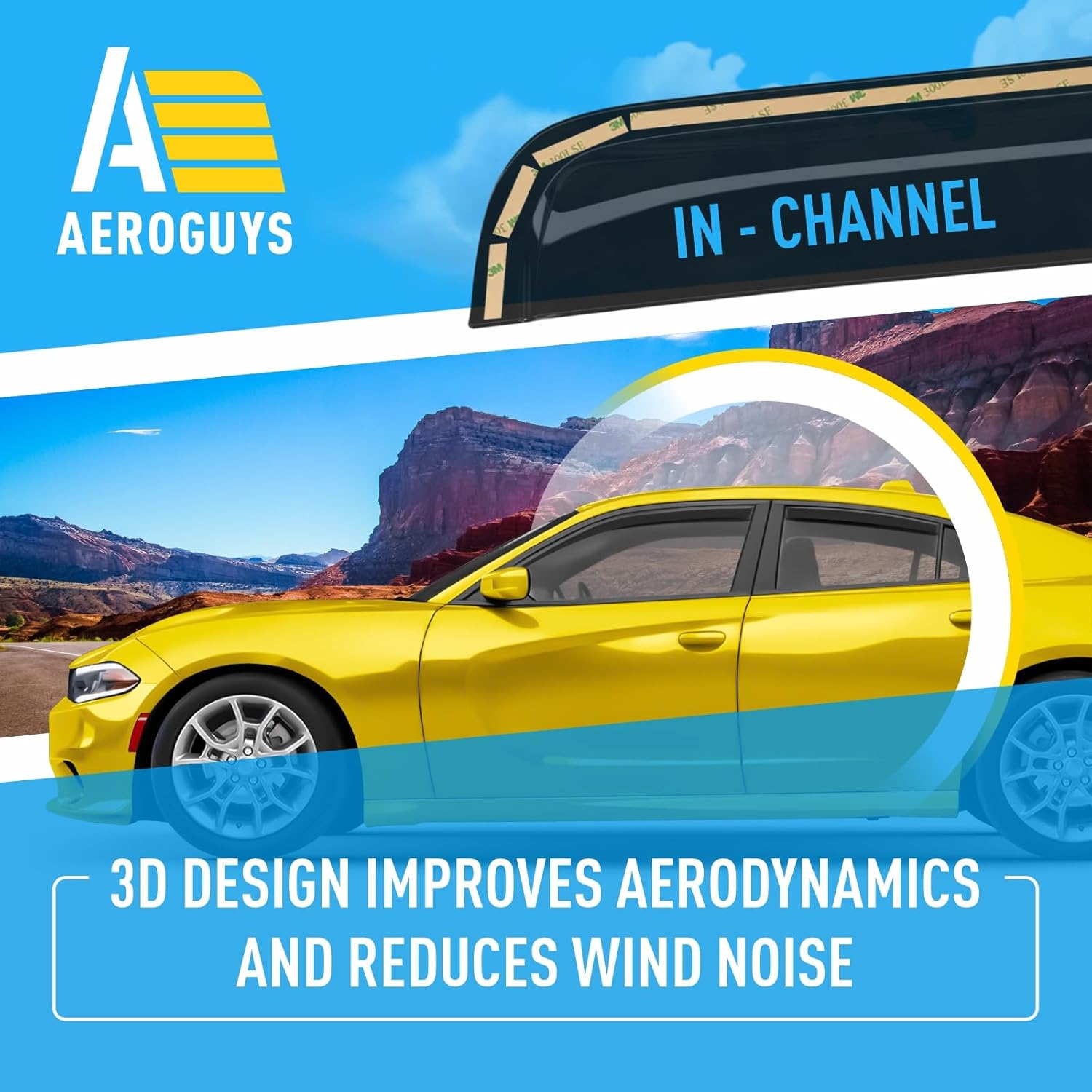 Extra Durable Window Deflectors in-Channel Window Visors Rain Guards Fit for Dodge Charger 2011-2023, Sun Visors, Wind Vent for Shades, Exterior Car Accessories - 4pcs. AG0716