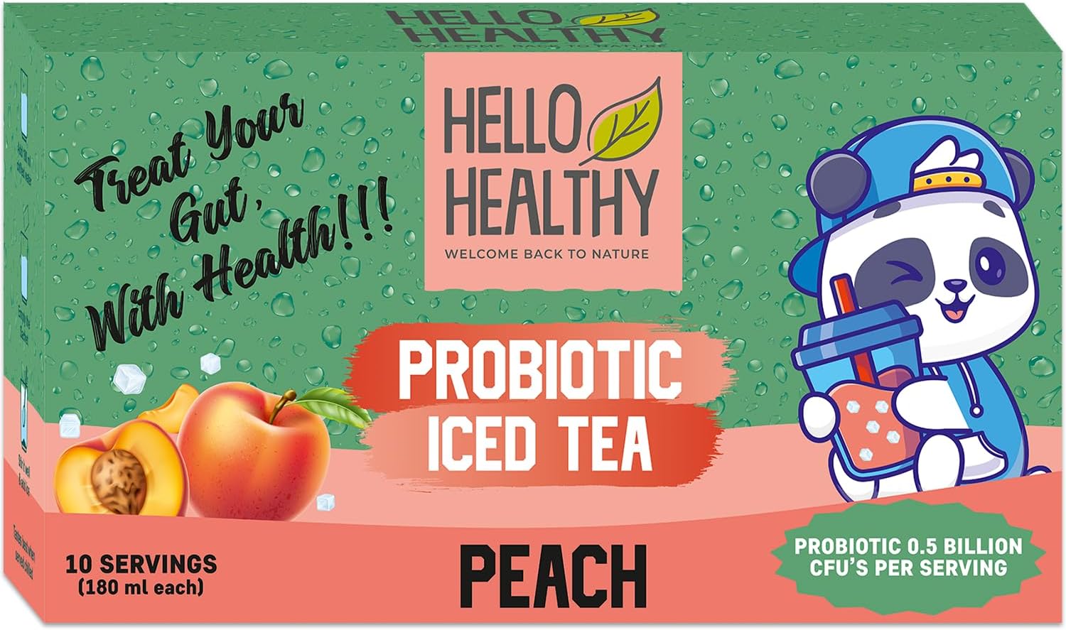 Peach Flavour Iced Tea Pack Of 10 Sachet (180 ML Each) | Summer Drink | Instant Ice Tea Powder | Ready to Drink | Instant Drink | Refreshing Drink | No Artificial Ingredients