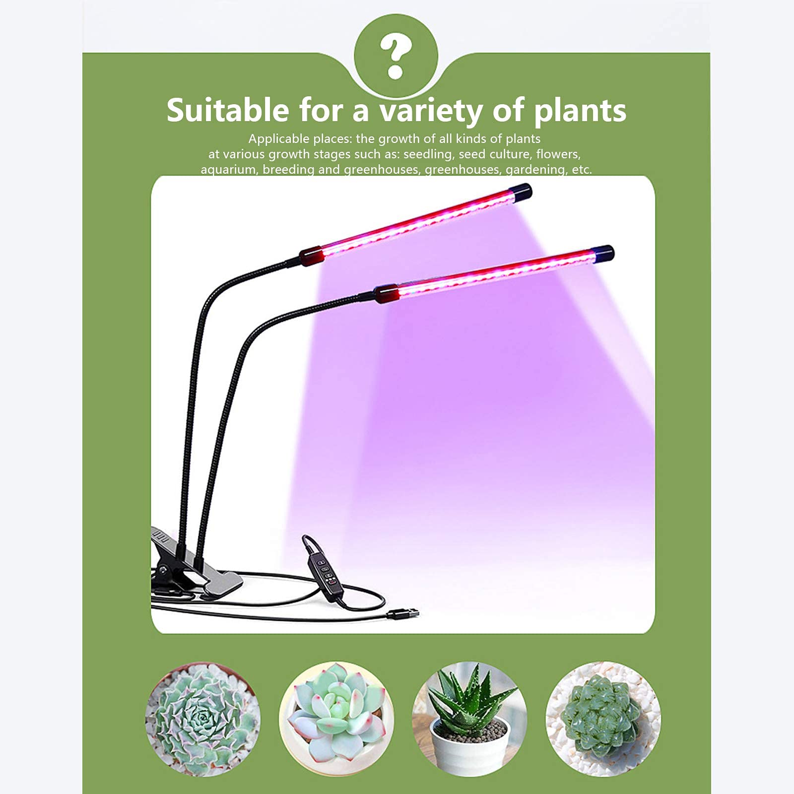 Grow Lights Indoor, Plant Grow Light 30W Grow Lights pour plantes d'intérieur, modes de synchronisation de la lumière des plantes à spectre complet et 9 lampes de croissance à intensité variable pour
