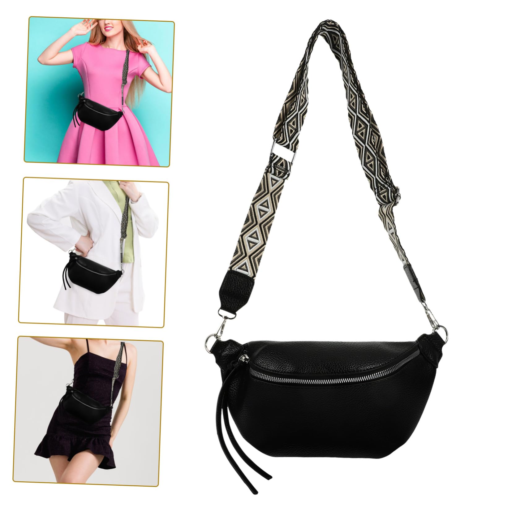 4stücke Crossbody Chest Bag Für Verstellbare Pu Umhängetasche Mit Großem Für Outdoor-aktivitäten Festivals Und Elegantem