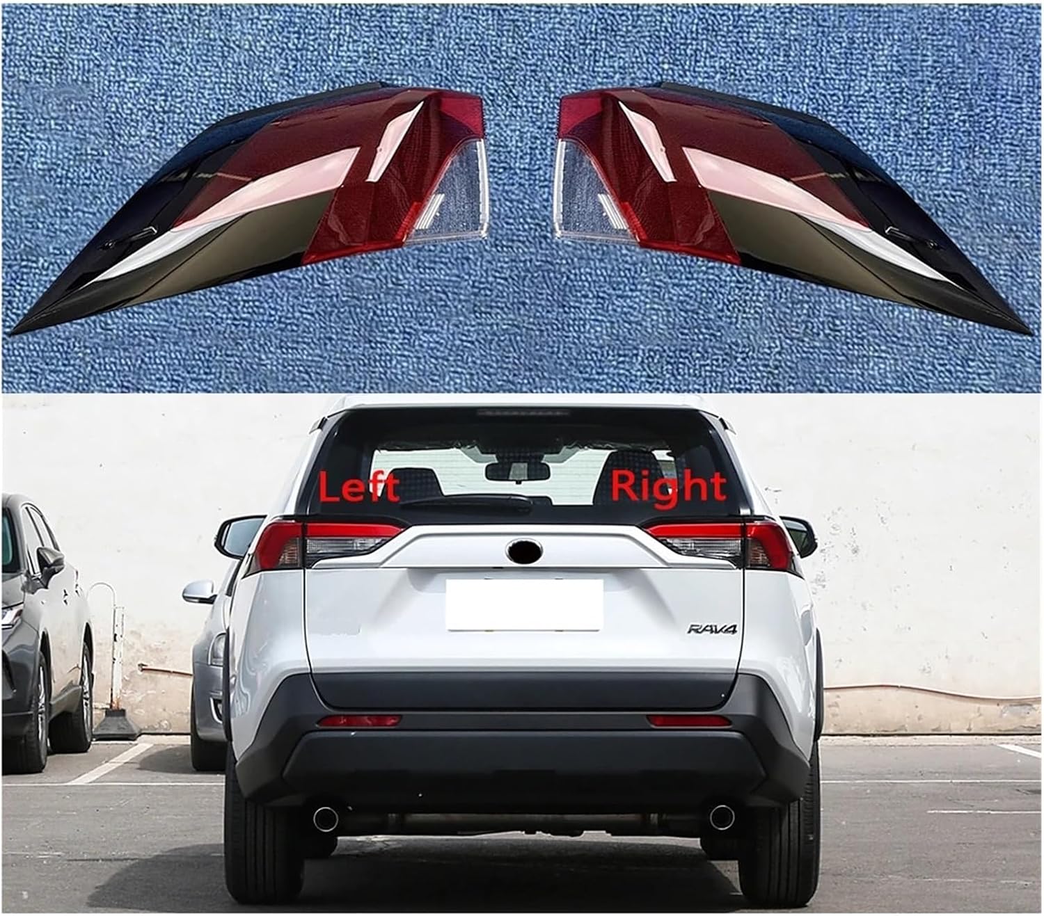 Auto Tail Lamp Light Case Compatible For Toyota RAV4 2020-2023 Car Rear Taillight Lens Cover Lampshade Lampcover Caps Taillamp Shell(Outside Right)
