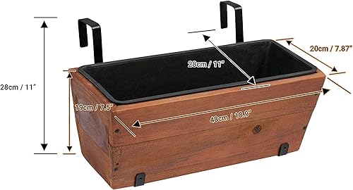 Miniatura 6 de Tienda Basics Maceta colgante de madera reciclada paquete de 2 189 x 787 x 75 pulgadas