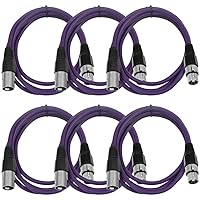 Vista 72 de Seismic Audio SAXLX-2Brown-Paquete de 6 cables de conexión XLR de 2 pies marrones - Cables de micrófono - Cables XLR macho a hembra - 2 pies