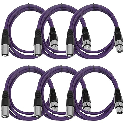 Miniatura 73 de SEISMIC AUDIO - SAXLX-50 - Paquete de 6 cables de micrófono XLR macho a XLR hembra de 50 pies - Equilibrado - Cables de conexión de 50 pies Negro