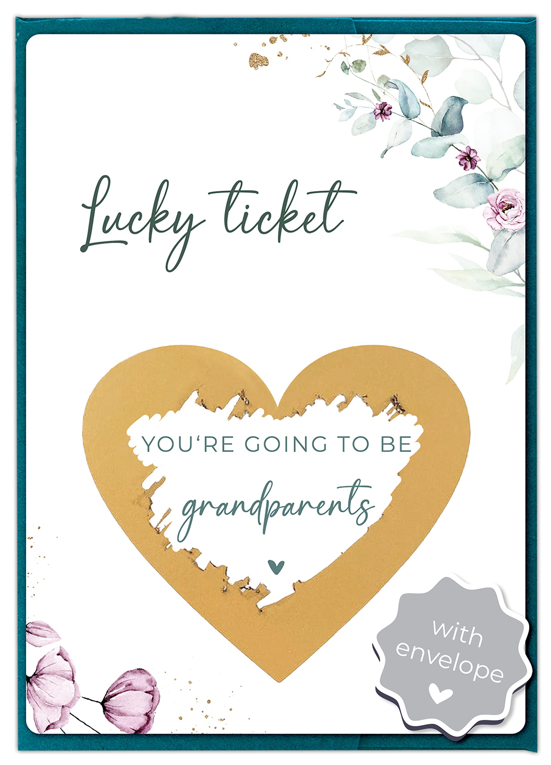 Joli Coon Pregnancy Announcement Scratch Card, Grandparents reveal