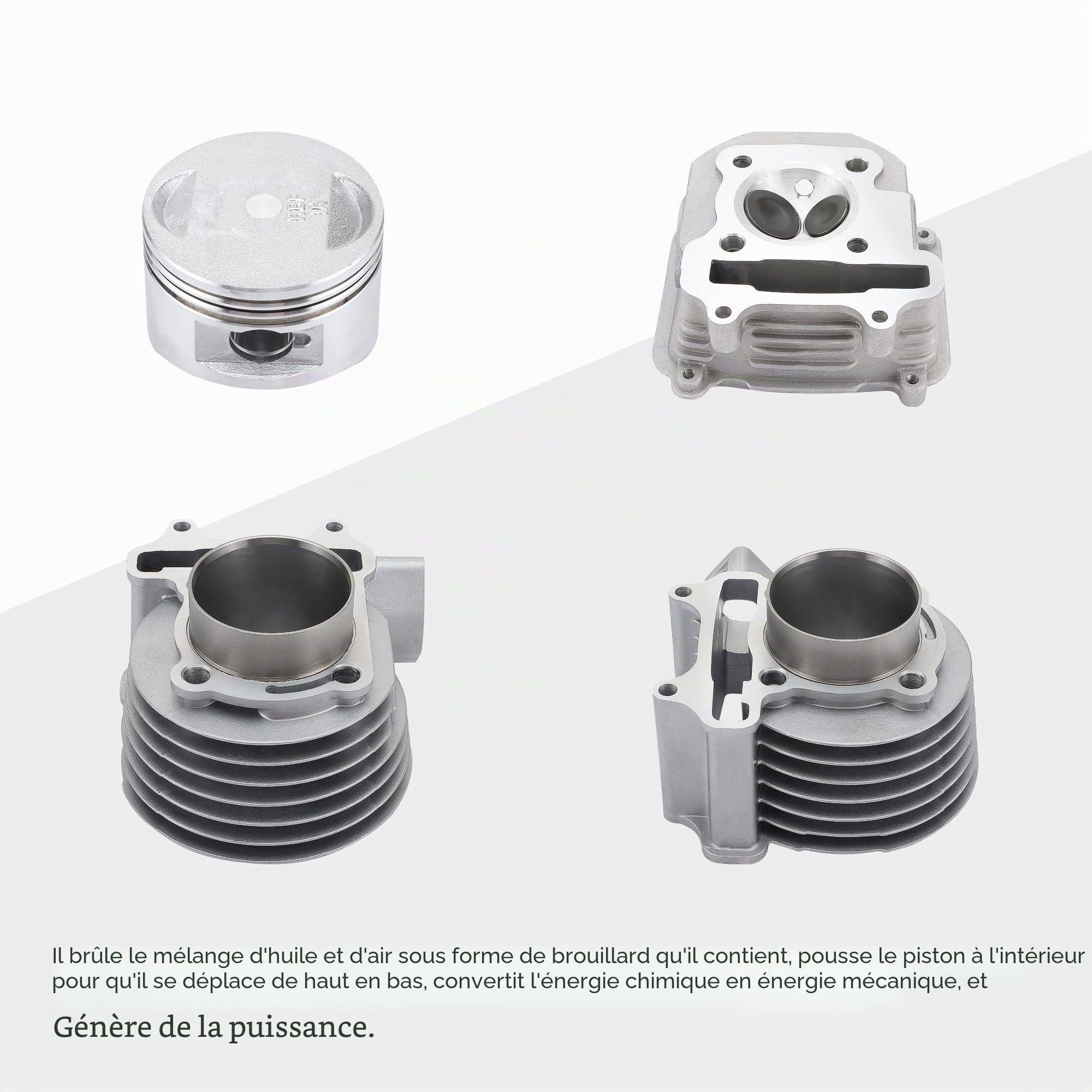 GOOFIT Kit Cylindre à tête Chinoise Remplacement pour Scooter de 57,4 mm de diamètre 150 CC GY6