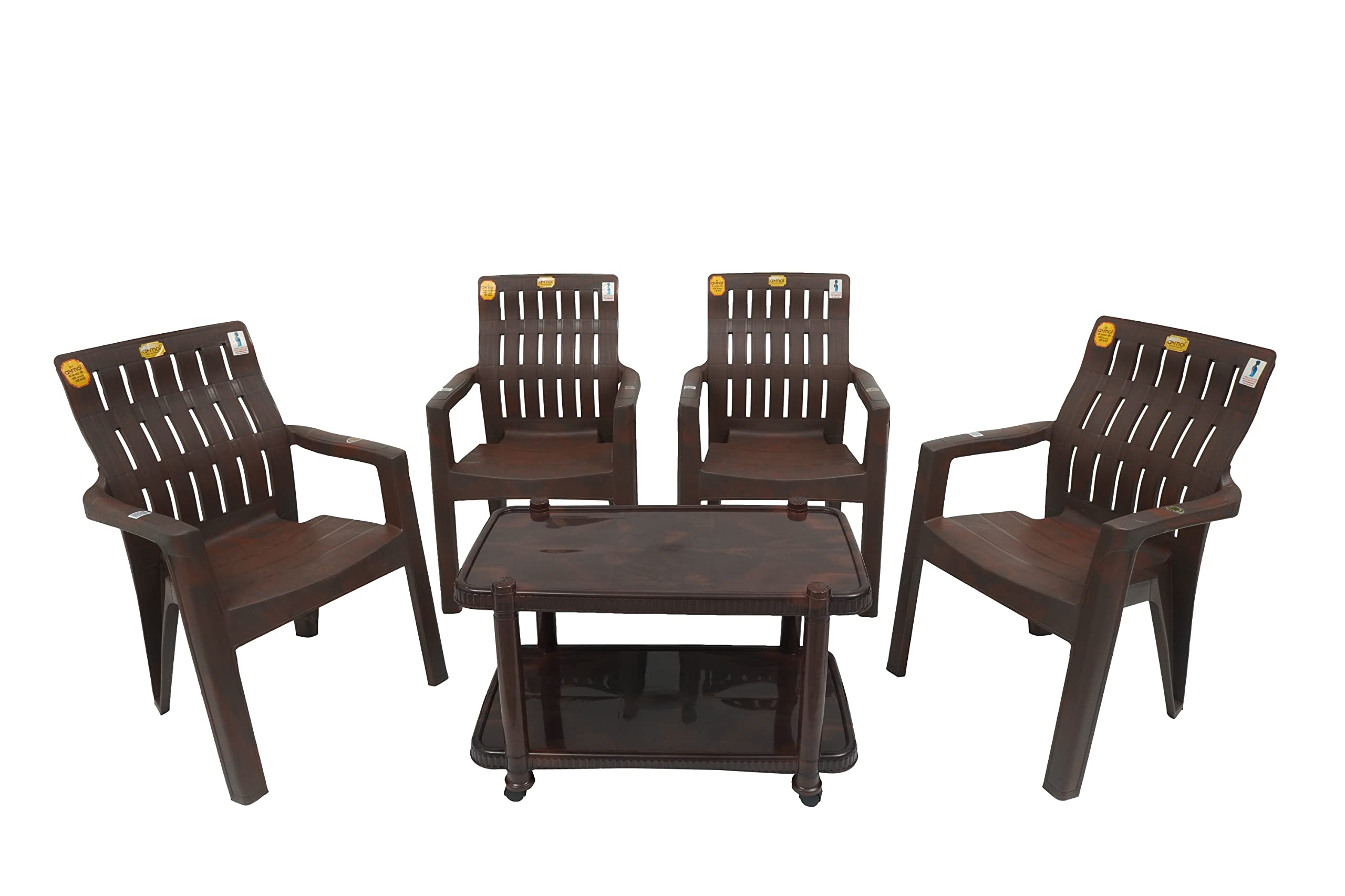 ANMOL Moulded Dinning Set 4 Ortho Chairs and 1 Table Heavy Duty (Weight Bearing Capacity 200 kg) for Home Office Balcony Garden resturant-picture-0