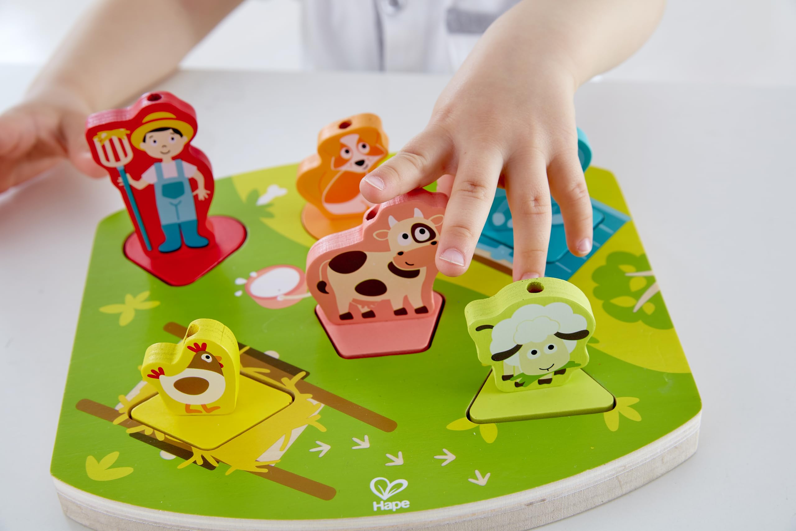 Hape E1614 Interactive Farmyard Sound Wooden Puzzle - Educational Toy