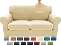 Vista 52 de XINEAGE - Fundas para sofá de 3 piezas, para sofá de 2 cojines extragrandes, funda súper elástica para sofá de 2 asientos, funda universal para sofá