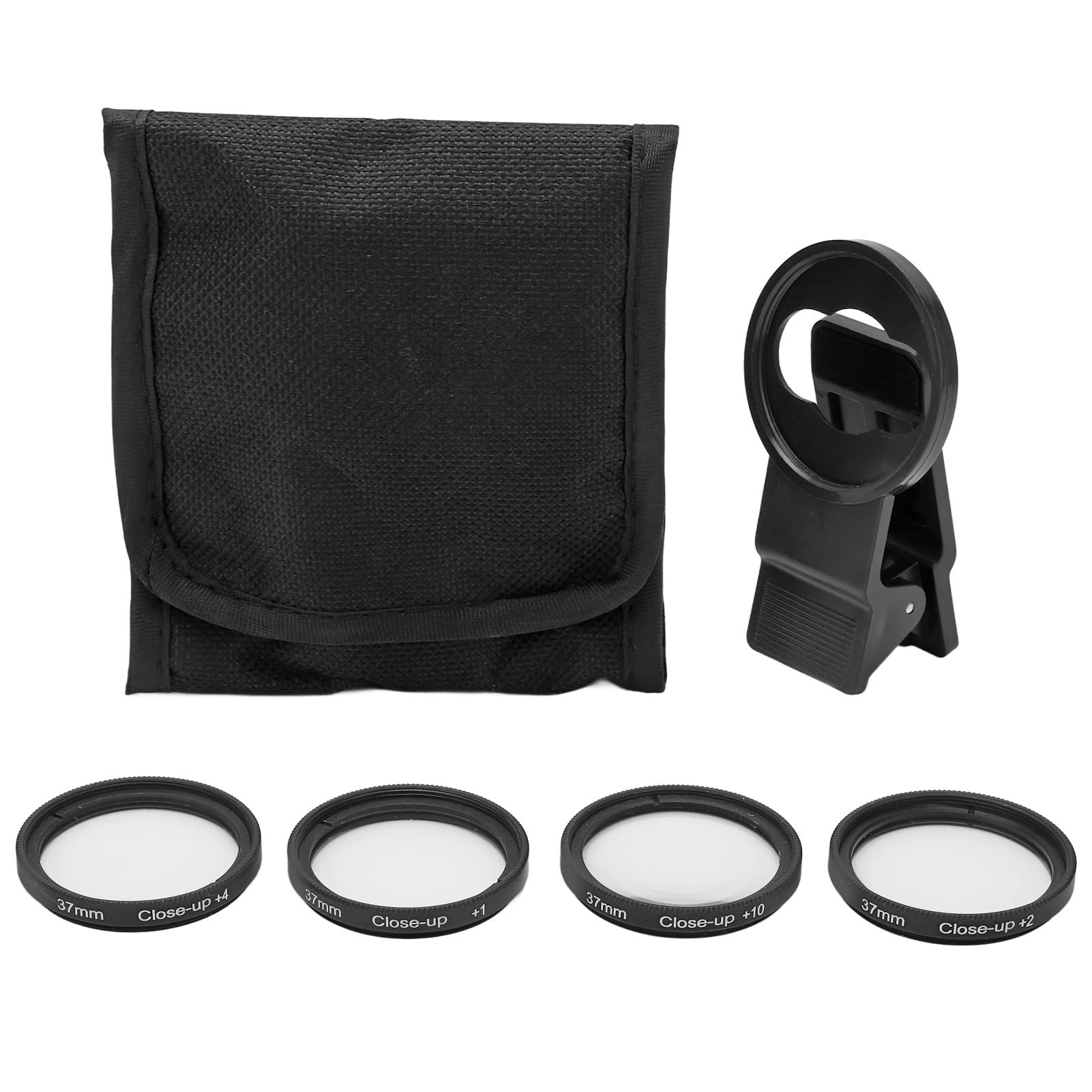 Beufee Phone Lens, 37mm Close Up +1 +2 +4 +10 Close Up Macro Filter Universal HD Camera Lens Kit for Different Mobile Phones