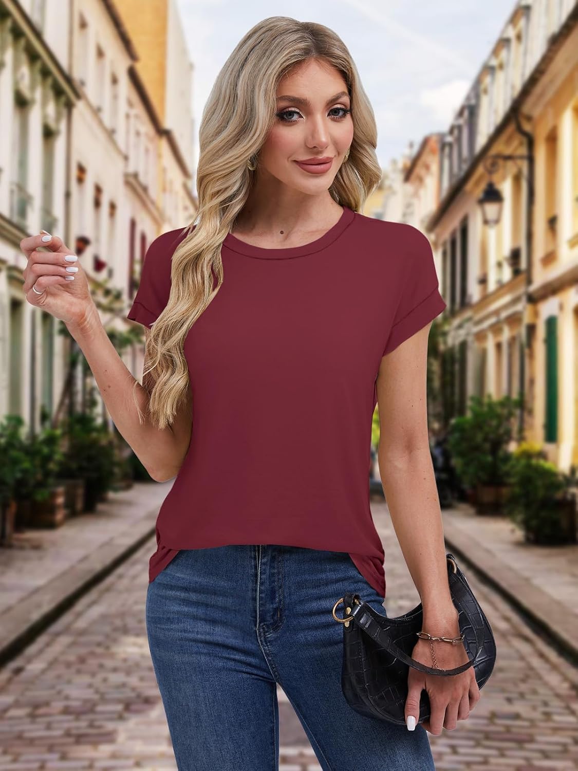 Womens Tops Plus Size Spring Clothes 2025 Lightweight Blouses Beach Vacation Summer Outfits Trendy Fashion T Shirts - Image 3