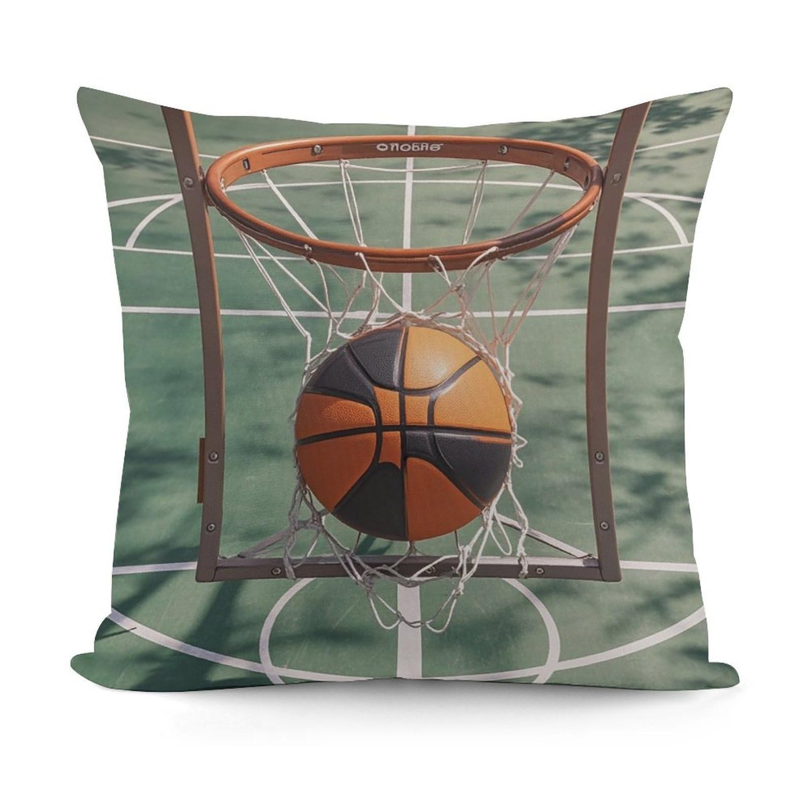 FekiLoot Basketball Throw Pillow Cover Soft Decorative Pillow Cover Modern Square Cushion Cover Cozy Cushion Case Farmhouse Home Decor for Sofa Couch Living Room 18 X 18 Inch