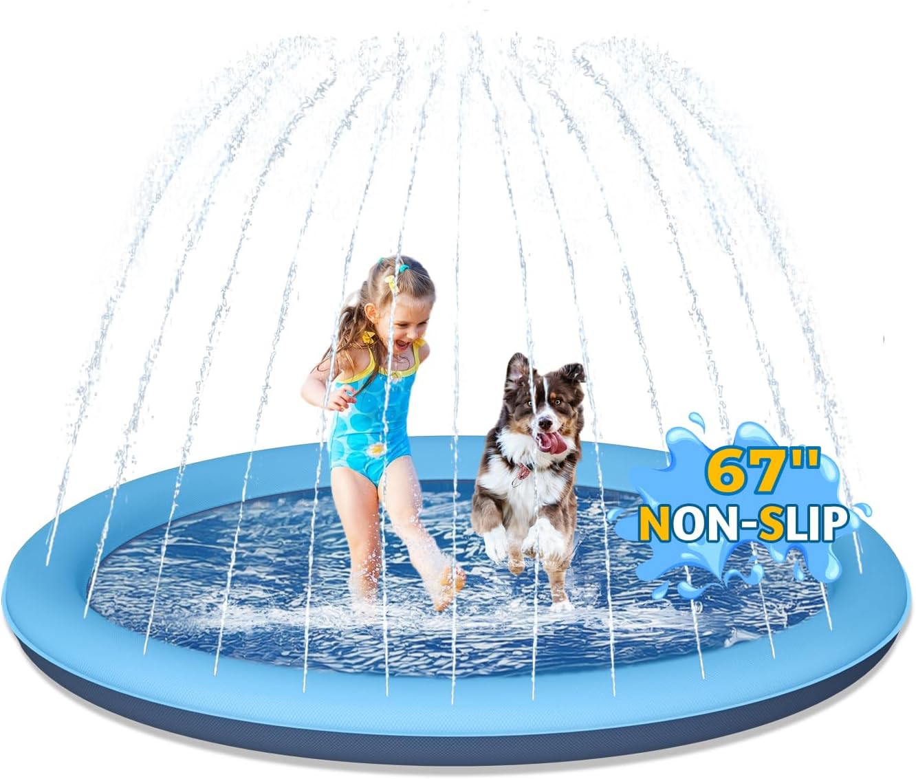 67″ Dog Splash Pad, Heavy Duty Non-Slip Sprinkler Play Mat, Summer Outdoor Water Toys for Toddlers 1-3 & Kids 4-8 67″ Dog Splash Pad, Heavy Duty Non-Slip Sprinkler Play Mat, Summer Outdoor Water Toys for Toddlers 1-3 & Kids 4-8