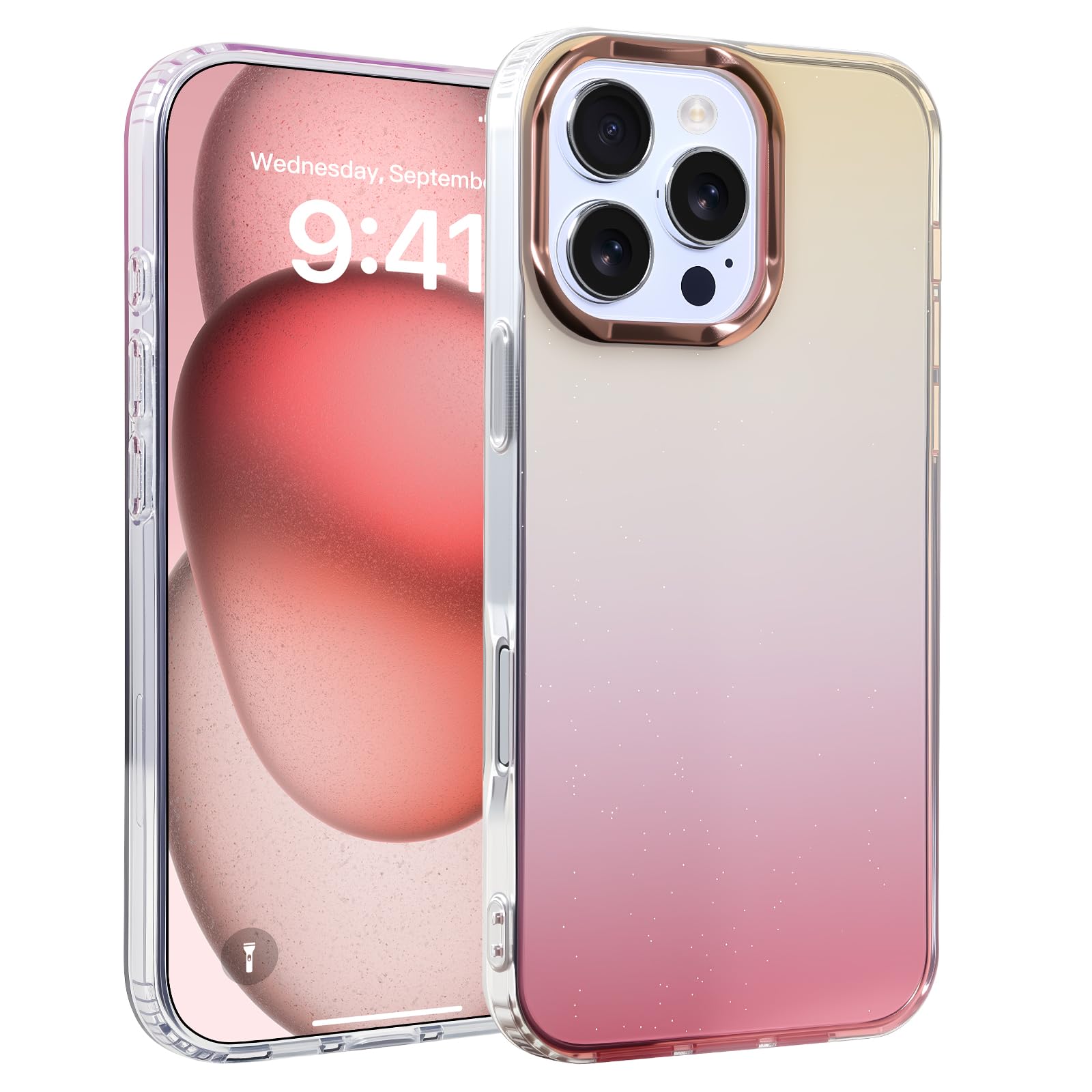 Coque iPhone 16 transparente ProMax paillettes ciel étoilé - 7