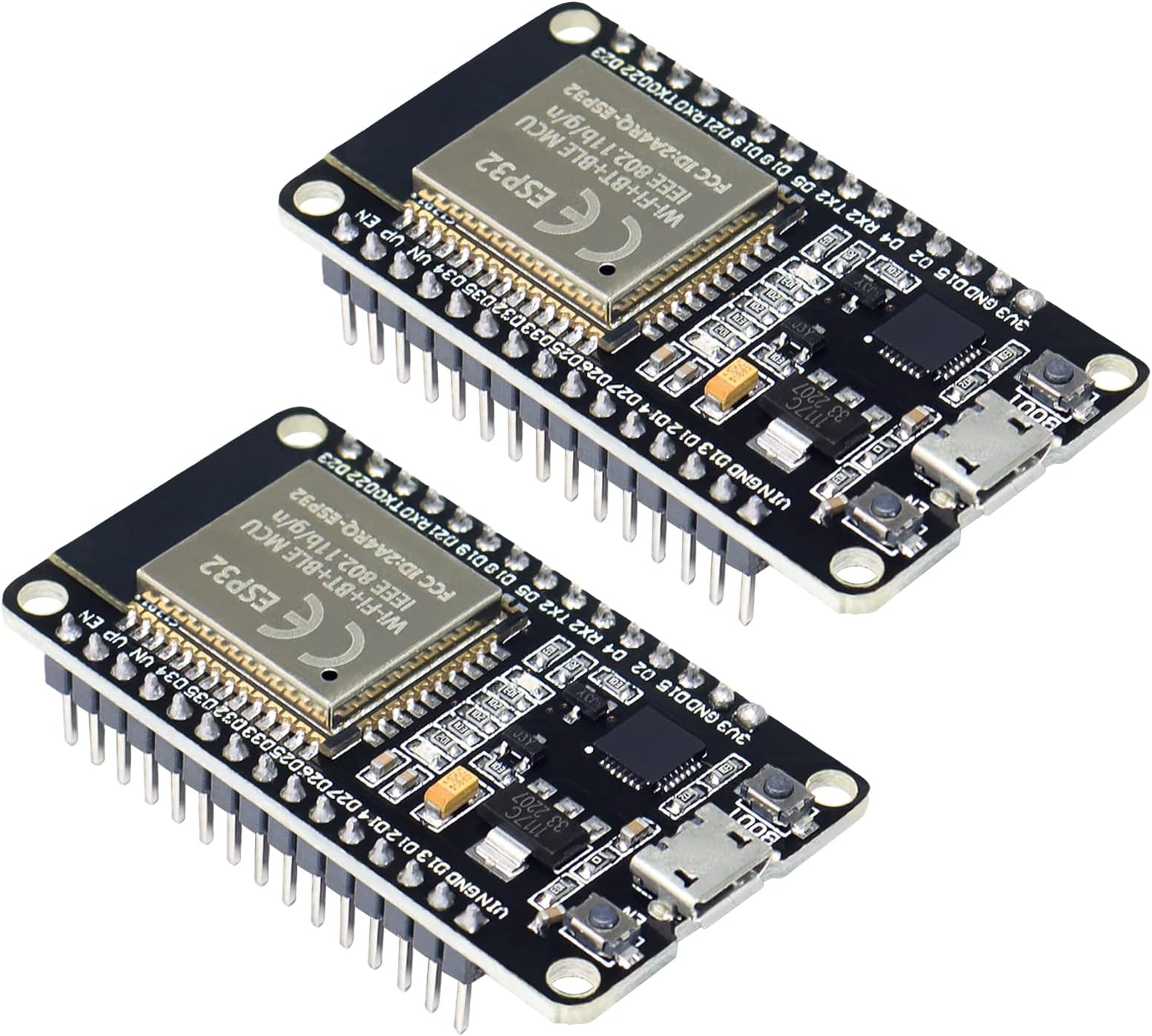 KeeYees ESP32S ESP32 Development Board 2.4 GHz Dual Core WLAN WiFi + Bluetooth 2-in-1 Microcontroller ESP-WROOM-32 Chip for Arduino (30PIN, 2PCS)