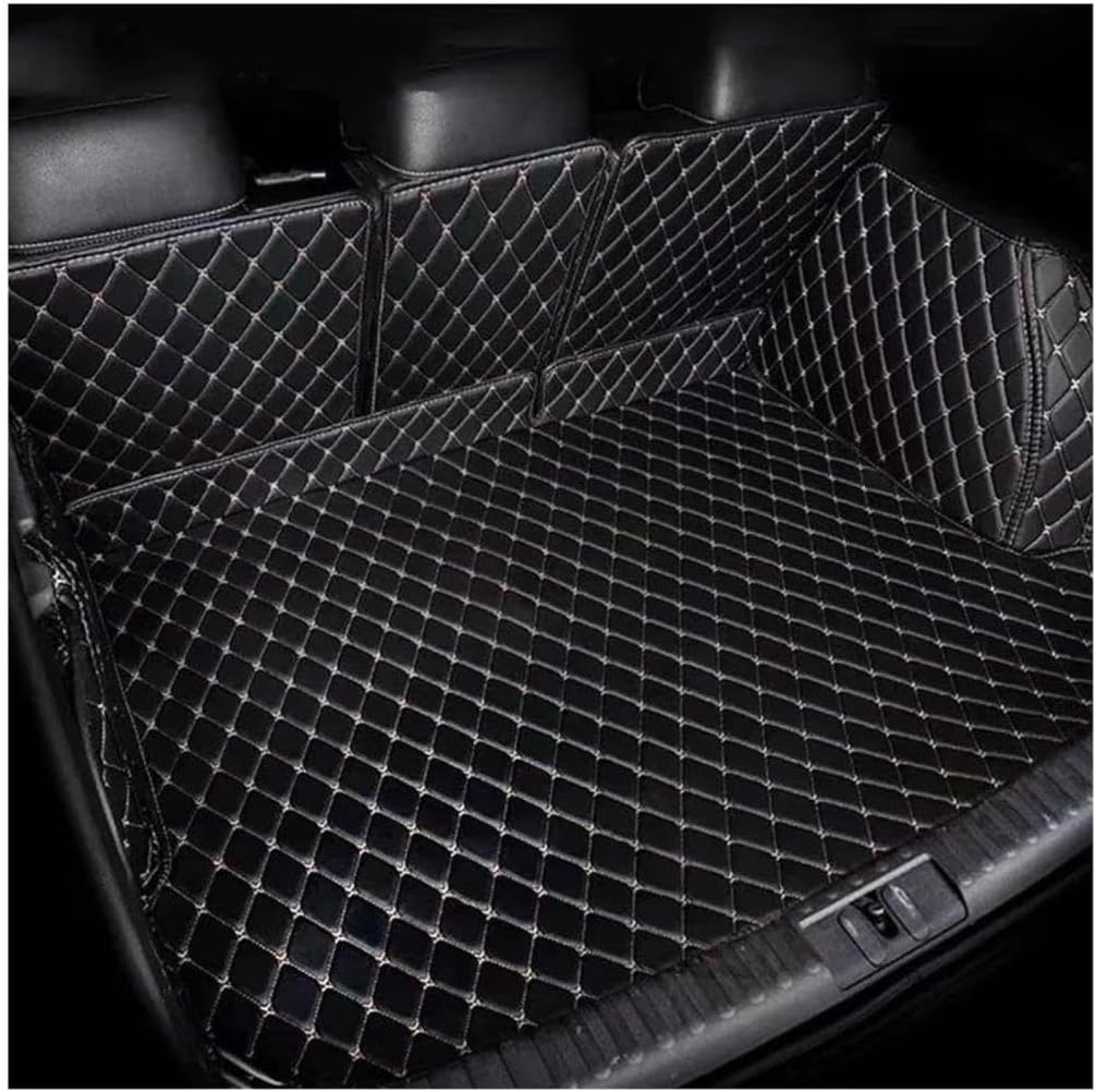 Fully Surrounded Trunk Mat for Panamera 970 2010 2011 2012-2016 Car Trunk Mat Anti Dirty Durable Leather Carpet Protective Pad Boot Liner Protector(Black andBlackB)