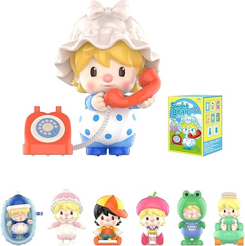 POP MART Figuras de caja ciega con ilustración de Sweet Bean Growth, caja de diseño aleatorio, juguetes para decoración moderna del hogar, juego de