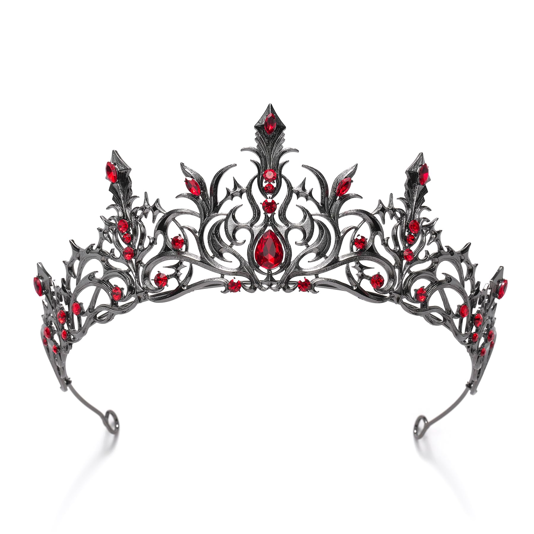 SWEETV Halloween Crown-Vines of the Underworld, Black Crown Tiara for Women, Goth Vintage Queen Baroque Crown for Girls, Gothic Headband Hair Accessories for Costume Party Prom