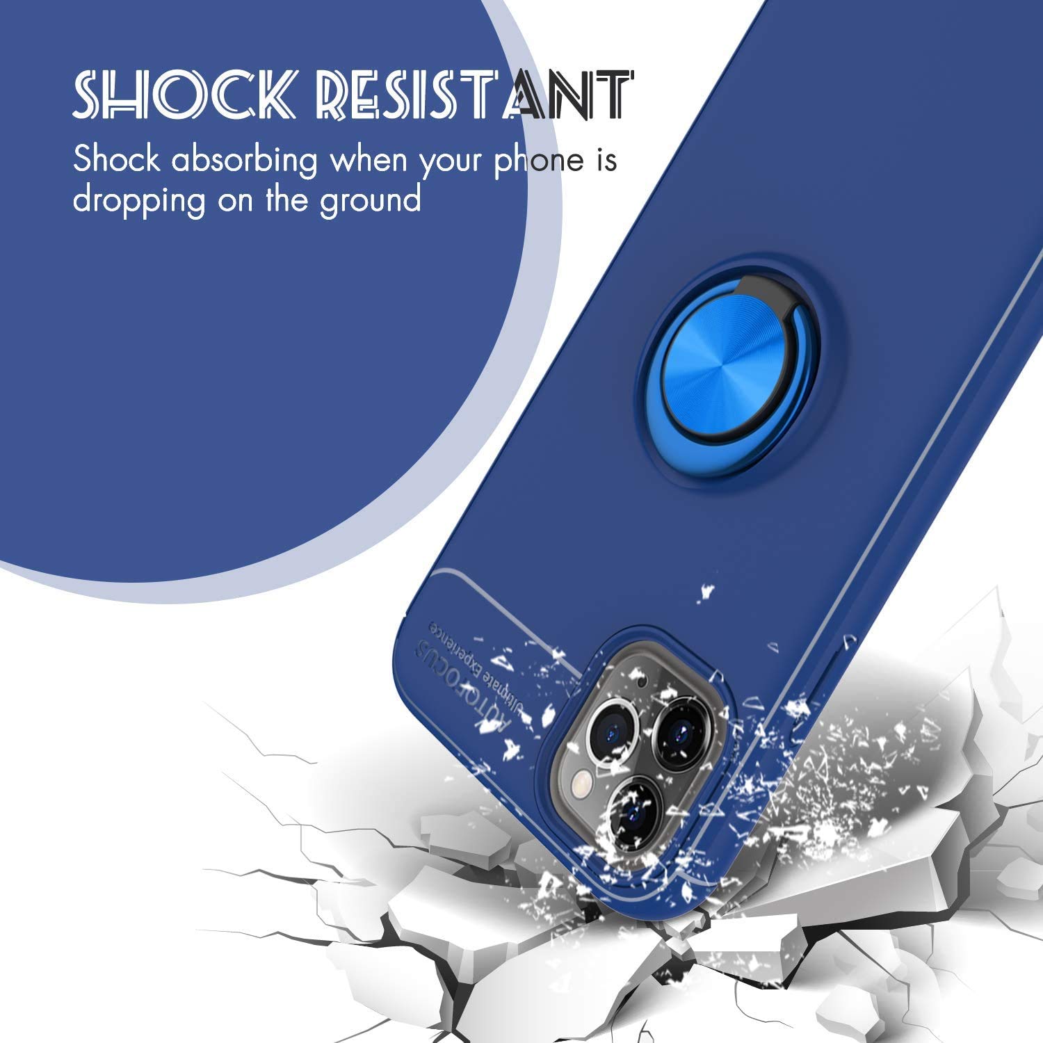 Custodia Folmecket Per IPhone 12 Pro Con Pellicola E Supporto Girevole 360° - Metallo E TPU Anticaduta - Rosso