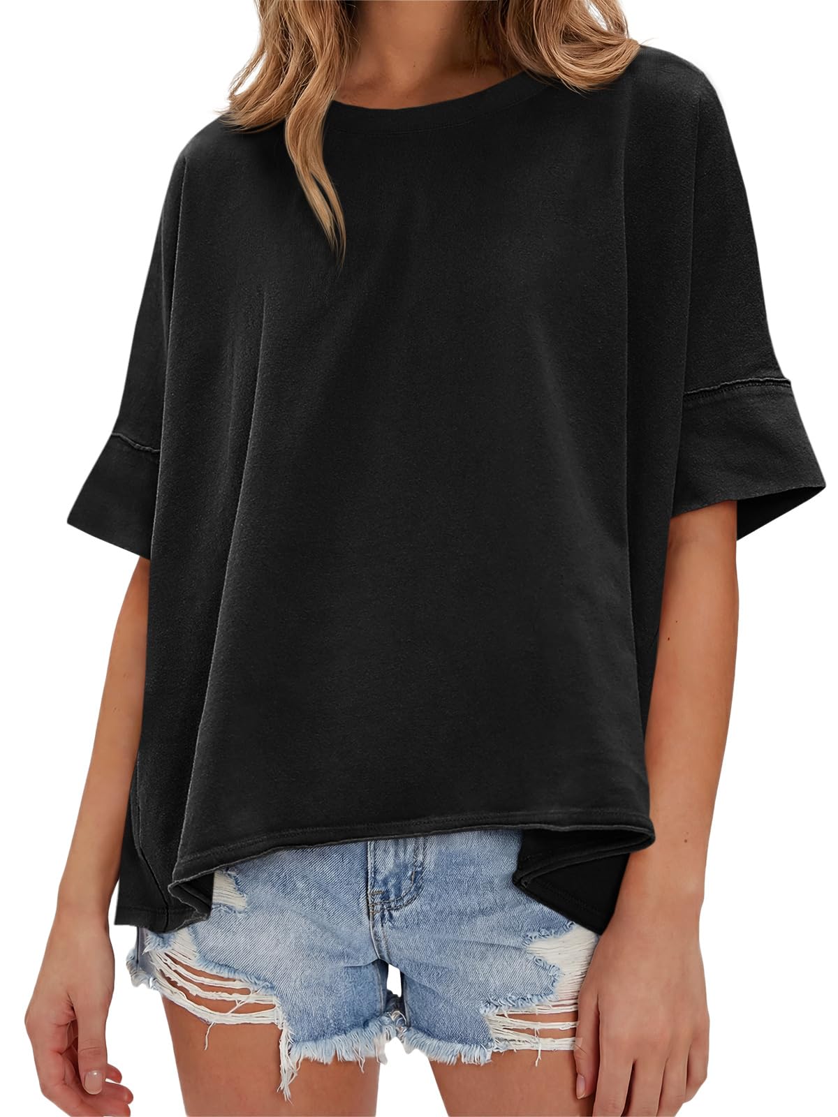 Womens Oversized T-Shirts Casual Summer Tees Short Sleeve Tops