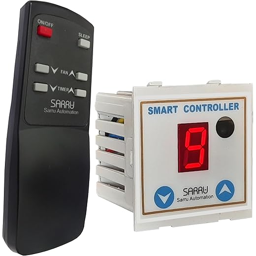 Sarru FR1 Ceiling Fan Smart Remote Regulator with 9 Step Speed Regulation, Timer and Sleep Mode.