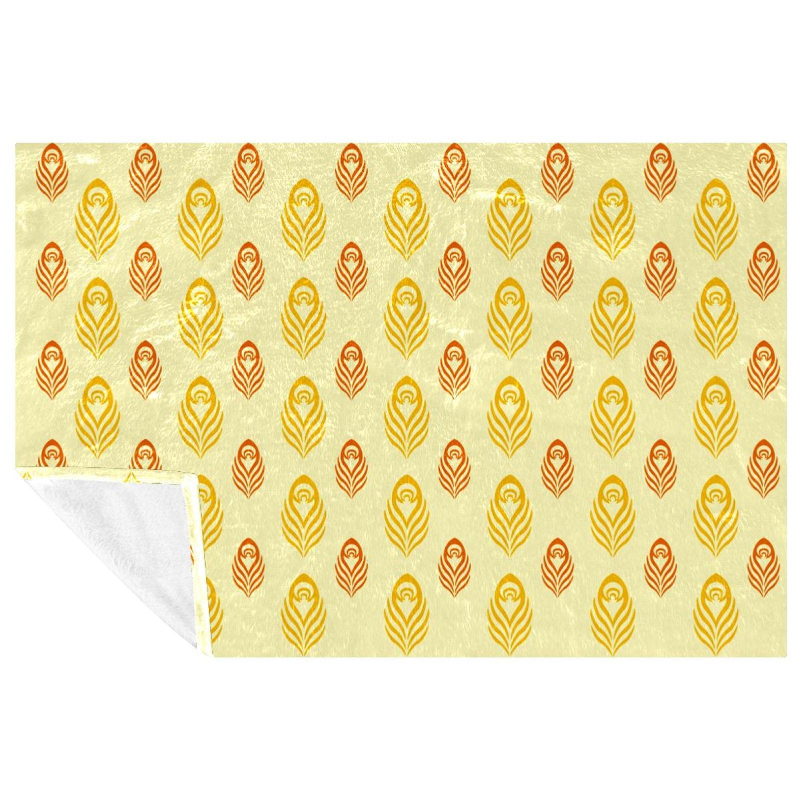 Couverture chaude et moelleuse 150x100cm à motif paon pour une isolation thermique optimale