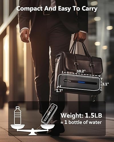 Miniatura 3 de Itari M832 Impresora portátil inalámbrica para viajes - Impresora Bluetooth de 300 ppp para teléfono Android e iOS, tableta, laptop, impresora